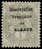 (*) FRANCE - Poste - 107, Surcharge Noire "Réoccupation Française En Alsace", (1 Dent Courte): 1c. Blanc (Spink 2A) - 1849-1850 Ceres