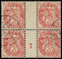 O FRANCE - Poste - 108, Type IA, Bloc De 4, Millésime "7": 3c. Blanc - 1849-1850 Cérès