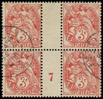 O FRANCE - Poste - 108, Type IA, Bloc De 4, Millésime "7": 3c. Blanc - 1849-1850 Ceres