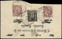 FRANCE - Poste - 108 (x 2) + 83 (défectueux), Sur Enveloppe (incomplète) Illustrée, Cad Hexagonal "Trouville Deauville A - 1849-1850 Ceres