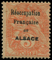 (*) FRANCE - Poste - 109, Surcharge Noire "Réoccupation Française En Alsace", Papier GC: 3c. Blanc (Spink 2Cb) - 1849-1850 Cérès