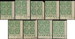 ** FRANCE - Poste - 111, Ensemble De 12 Blocs De 4, Cd. Différents (1928/32): 5c. Blanc - 1849-1850 Cérès