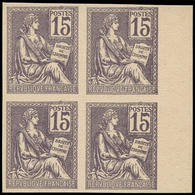 (*) FRANCE - Poste - 117, Bloc De 4, Essai Sur Carton En Violet De 1901: 15c. Mouchon (Spink) - 1849-1850 Ceres