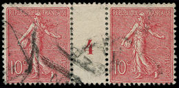 O FRANCE - Poste - 129, Paire, Type II, 10c. Semeuse Lignée Rose, Millésime "6" - 1849-1850 Cérès