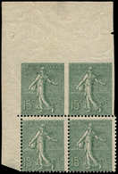 ** FRANCE - Poste - 130, Type IV, Bloc De 4, Dentelés Tenant à Non Dentelés 3 Cotés. 15c. Semeuse Lignée (Spink 130t) - 1849-1850 Ceres