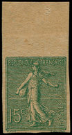 ** FRANCE - Poste - 130g, Non Dentelé, Signé: 15c. Semeuse Vert - 1849-1850 Cérès