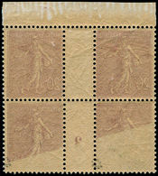 ** FRANCE - Poste - 131, Bloc De 4, Millésime "3", Impression Recto-verso, Luxe, Signé Roumet: 20c. Semeuse Lignée - 1849-1850 Ceres