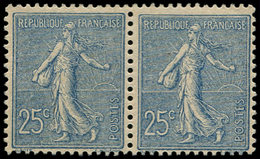 * FRANCE - Poste - 132, Paire Horizontale: 25c. Semeuse Lignée - 1849-1850 Cérès