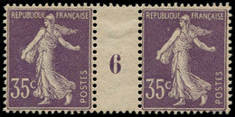 ** FRANCE - Poste - 136 Type I, Paire Millésime "6", (millésime *): 35c. Semeuse Violet - 1849-1850 Cérès