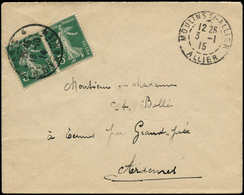 FRANCE - Poste - 137, Paire Sur Enveloppe 16/10/14, Cachet Au Dos "lieu De Destination Envahi", Retour Moulins 3/1/15 - - 1849-1850 Cérès