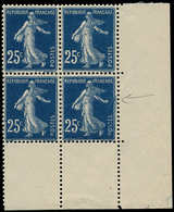 ** FRANCE - Poste - 140t, Bloc De 4, Cdf Papier X: 25c. Semeuse Bleu Foncé - 1849-1850 Cérès