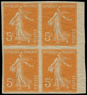 ** FRANCE - Poste - 158, Bloc De 4, Bdf (2 Ex. *): 5c. Orange - 1849-1850 Ceres