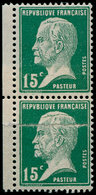 ** FRANCE - Poste - 171a, Paire Verticale Dont Un Exemplaire Impression Sur Raccord: 10c. Pasteur Vert - 1849-1850 Cérès