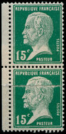 ** FRANCE - Poste - 171a, Paire Verticale Dont Un Exemplaire Impression Sur Raccord: 10c. Pasteur Vert - 1849-1850 Ceres