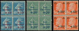 ** FRANCE - Poste - 246/48, 3 Blocs De 4: 1° Caisse D'Amortissement - 1849-1850 Ceres