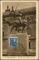 CM FRANCE - Poste - 257, Sur CP "Statue équestre Strasbourg", Cad "Strasbourg 15/4/31": 50c. Jeanne D'Arc - 1849-1850 Cérès