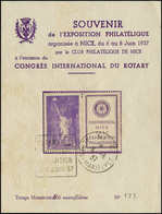 FRANCE - Poste - 309a, Avec Vignette Violette "Rotary" Sur Feuillet Numéroté 127/500 - 1849-1850 Cérès