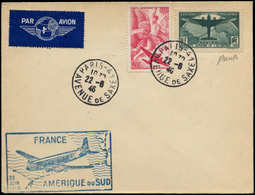 FRANCE - Poste - 321, Sur Enveloppe Vol Spécial 22/6/46, Cachet Bleu Spécial "France-Amérique Du Sud" - 1849-1850 Cérès