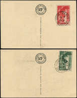 FRANCE - Poste - 354/55, Sur 2 Carte Postale Du 19/9/37: Samothrace - 1849-1850 Cérès