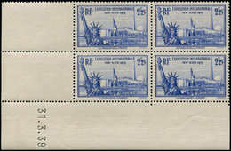 ** FRANCE - Poste - 426, Bloc De 4 Cd 31/3/39: 2.25f. Expo De New-York - 1849-1850 Cérès