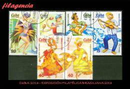 USADOS. CUBA. 2013-40 EXPOSICIÓN FILATÉLICA BRASILIANA 2013. CULTURA DE CUBA & BRASIL - Used Stamps