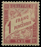 ** FRANCE - Taxe - 39, Signé Brun Et Pavoille, Centrage Parfait: 1f. Rose Sur Paille - 1859-1959 Neufs