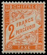 ** FRANCE - Taxe - 41, Signé Claves, Bon Centrage, TB: 2f. Rouge-orange - 1859-1959 Neufs