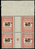 ** FRANCE - Taxe - 50, Bloc De 4, Bdf, Millésime "0": 40/60c. - 1859-1959 Neufs