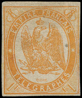 (*) FRANCE - Télégraphe - 3, Bien Margé (paille Dans Le Papier): 1f. Orange - Télégraphes Et Téléphones