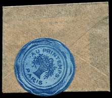 POC FRANCE - Timbres Monnaie - 138, Pochette, étiquette Bleu "Au Printemps" - Autres & Non Classés