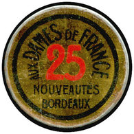 FP FRANCE - Timbres Monnaie - 140, 25c. Semeuse, Cercle Noir: Dames De France, 25, Nouveautés - Bordeaux (timbre Abimé) - Autres & Non Classés