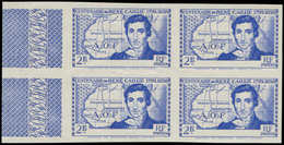 (*) COLONIES SERIES - Poste - 1939, R. Caillié 2f. Bloc De 4 Non Dentelé En Bleu Foncé, Bdf, Sans Nom De Colonie - Unclassified