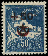 ** ALGERIE - Poste - 66a, Double Surcharge Noire - Rouge, Signé Brun: 50c. Soldats - Autres & Non Classés