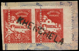 O ALGERIE - Poste - 79A, Paire Sur Fragment, Piquage à Cheval, Bdf, Oblitéré "Khenchela" - Autres & Non Classés