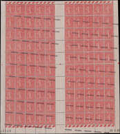 ** ANDORRE - Poste - 15, Extraordinaire Feuille De 100, Surcharge En Diagonale, Formant 8 Paires Tenant à France Non Sur - Autres & Non Classés