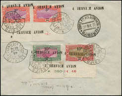 COTE DES SOMALIS - Poste - 119/119a+120/21, Surcharge "Service Avion", Sur Enveloppe Djibouti 29/12/29, 1er Vol Djibouti - Autres & Non Classés