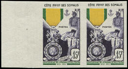 ** COTE DES SOMALIS - Poste - 284, Paire Non Dentelée, Bdf: 15f. Médaille Militaire (Maury 286) - Autres & Non Classés