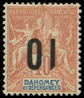 * DAHOMEY - Poste - 39a, Surcharge Renversée, Signé Brun, Très Bon Centrage: 10 S. 40c. Orange - Autres & Non Classés