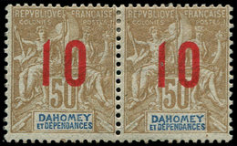 * DAHOMEY - Poste - 40a/40, Paire, Un Exemplaire Surcharge Espacée, Signé: 10/50c. (Maury) - Autres & Non Classés