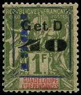 * GUADELOUPE - Poste - 50, Type II I, Surcharge Bleue, Signé Roumet: 40 S. 1f. (Maury) - Autres & Non Classés