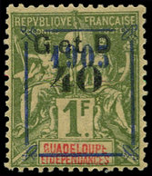 * GUADELOUPE - Poste - 50a, Surcharge Bleue, Signé: 40 S. 1f. (Maury 50 I A) - Autres & Non Classés