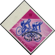 ** GUINEE REPUBLIQUE - Poste - (142) Non émis, Surcharge Noire "JO Tokyo 1964", Non Dentelé: 10f. Cyclisme - Guinée (1958-...)