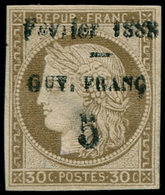 (*) GUYANE - Poste - 8, Double Surcharge, Signé Richter: 5c. S. 30c. De 1872 (Maury) - Autres & Non Classés