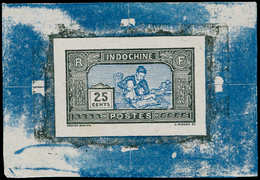 EPA INDOCHINE - Poste - 141, épreuve En Sépia Et Bleu Foncé: 25c. Sculpteur - Autres & Non Classés