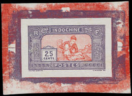 EPA INDOCHINE - Poste - 141, épreuve En Brun-violet Et Rouge: 25c. Sculpteur - Autres & Non Classés