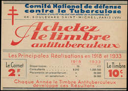 ** INDOCHINE - Carnets Tuberculeux - (1933), Carnet De 20, "1 Sou", TB (Coutan 33 A) - Autres & Non Classés