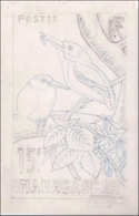 MAQ MADAGASCAR - Poste - 324, Type Non émis "15f. Oiseaux Vanga", Maquette Au Crayon (130 X 215), Signée: Dufresne: (Uni - Autres & Non Classés
