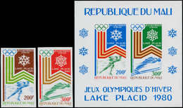 ** MALI - Poste - 374/75 + Bf. 12: Jeux Olympiques De Lake Placid 1980 - Mali (1959-...)
