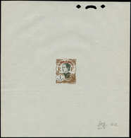 EPA MONG-TZEU - Poste - Non émis (1922), Petite Surcharge Rouge Sur Indochine Yvert 100, épreuve D'atelier En Brun & Noi - Autres & Non Classés