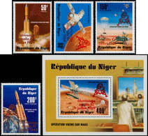 ** NIGER - Poste - 490/91 + Pa. 287/8 + Bf 26, Complet, Non émis Surcharge Rouge (normal = Noire): Apollo XI - Autres & Non Classés